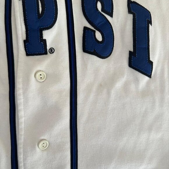 Vintage Pepsi Baseball Jersey – White & Blue Logo – Size L/XL - Picture 5 of 8